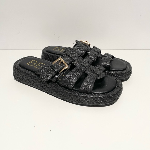 BEACH by Matisse Ciao Fisherman Black Woven Slide Sandals with Buckle‎ - Picture 4 of 8